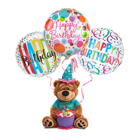 Birthday Bear & Balloons